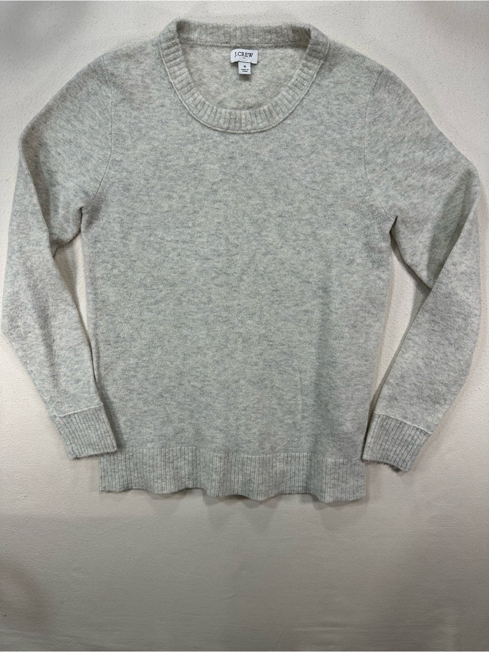 J.Crew Factory Crewneck Sweater Extra-Soft Yarn Gray Wool Blend S EUC